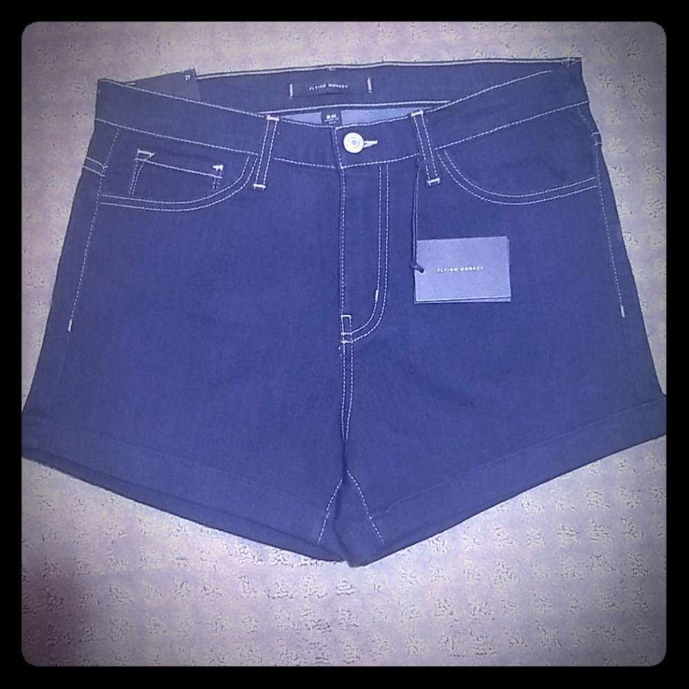 Flying Monkey Baby Wash Medium Waist Shorts Sz 29